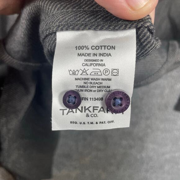 Tank Farm & Co. Zip Up Shirt Men's XXL Gray Long Sleeve NWT Chest Pockets Thick - Picture 12 of 14
